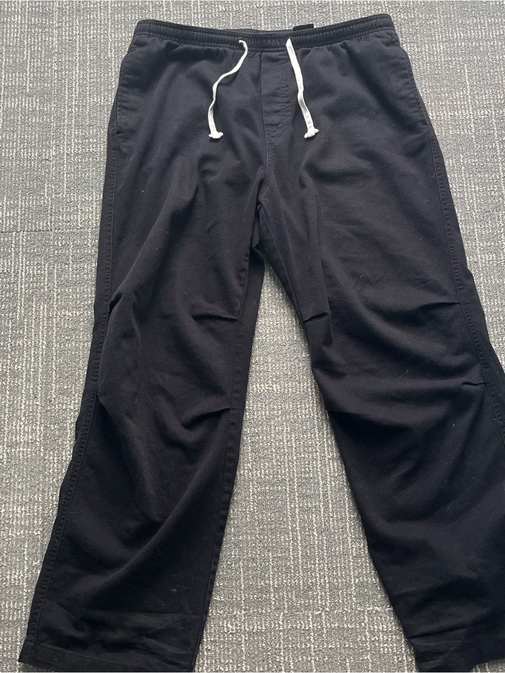 H&M Black Men's Drawstring Joggers with White Cord